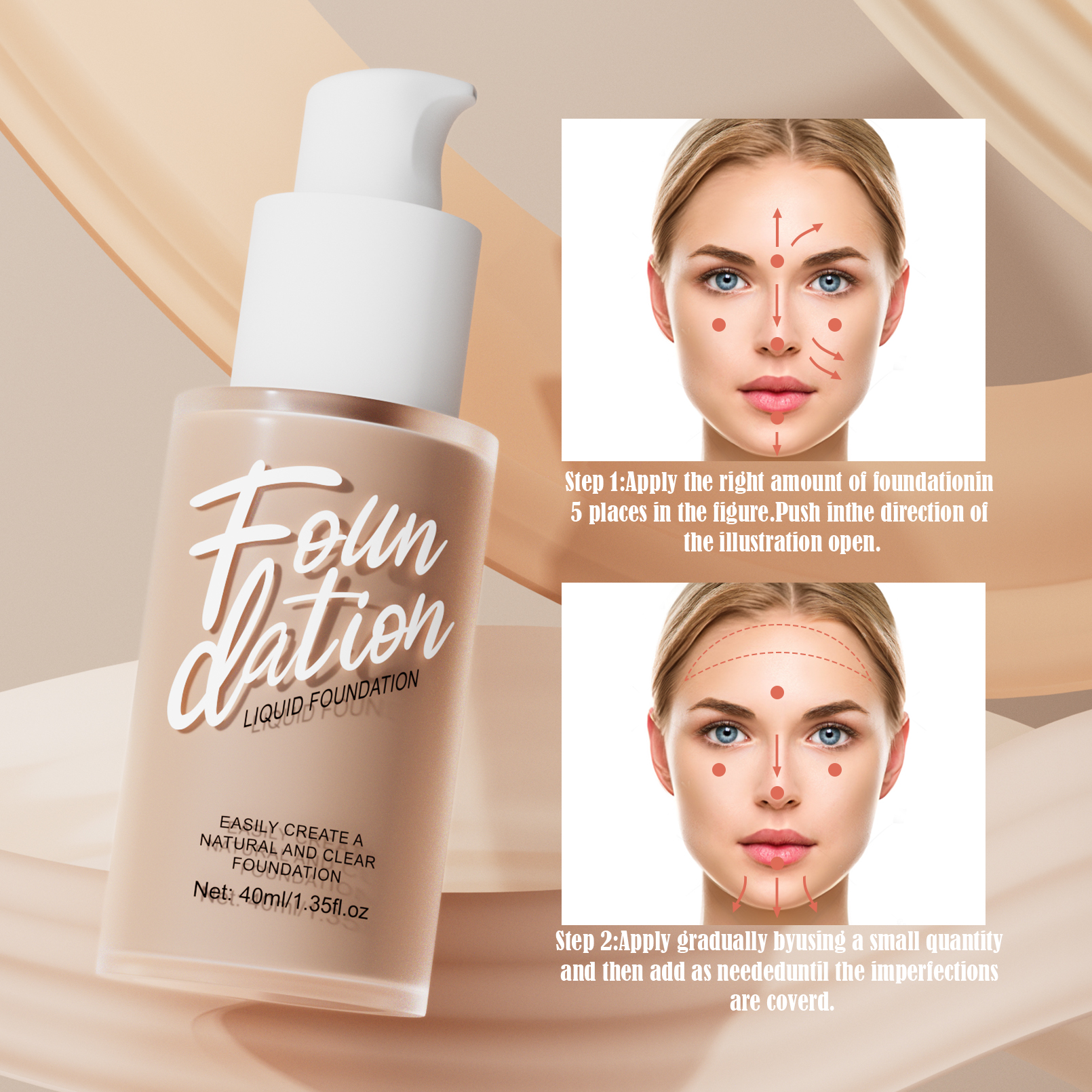 Makeup Foundation Lightweight Medium Face Full Coverage Matte Liquid Foundation Waterproof Foundation