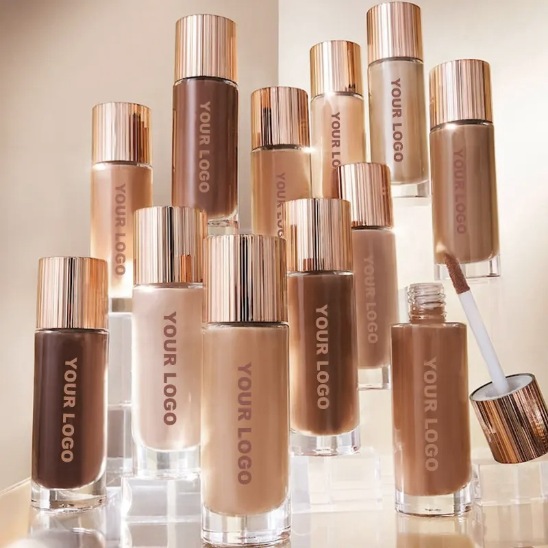1000pcs Custom logo Matte Liquid Foundation High Quality Matte Vegan Sunscreen Non-Comedogenic Coverage Full Liquid Foundation