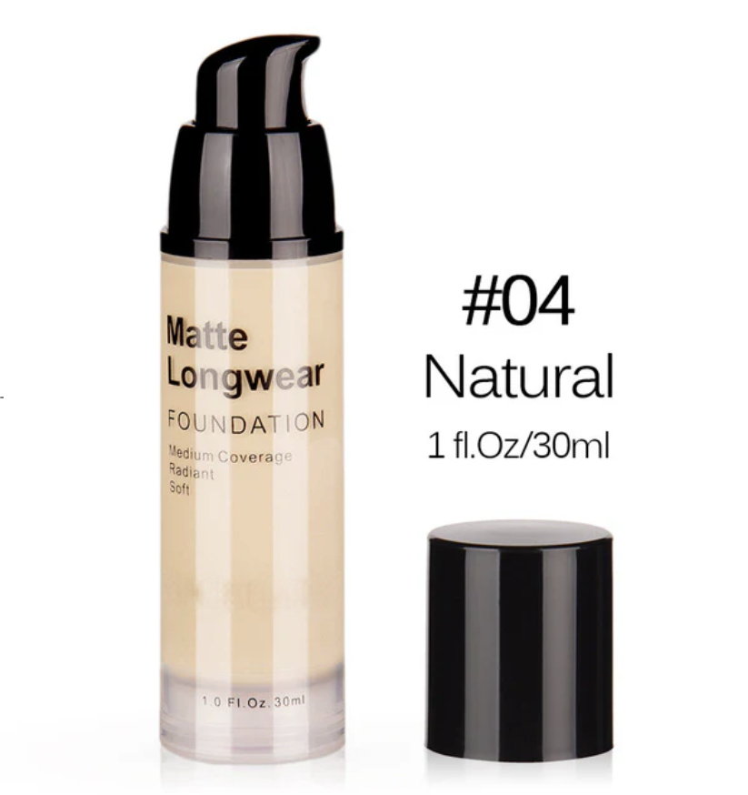 Matte Waterproof Liquid Foundation Vegan Cream Moisturizer Long-lasting Brightening Whitening Dark Oil-Control Anti-Blue 30ml