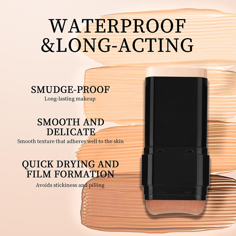 Foundation Stick Face Makeup Waterproof Lightweight Full Coverage Matte Foundation Stick with Whitening Concealer Stick J1