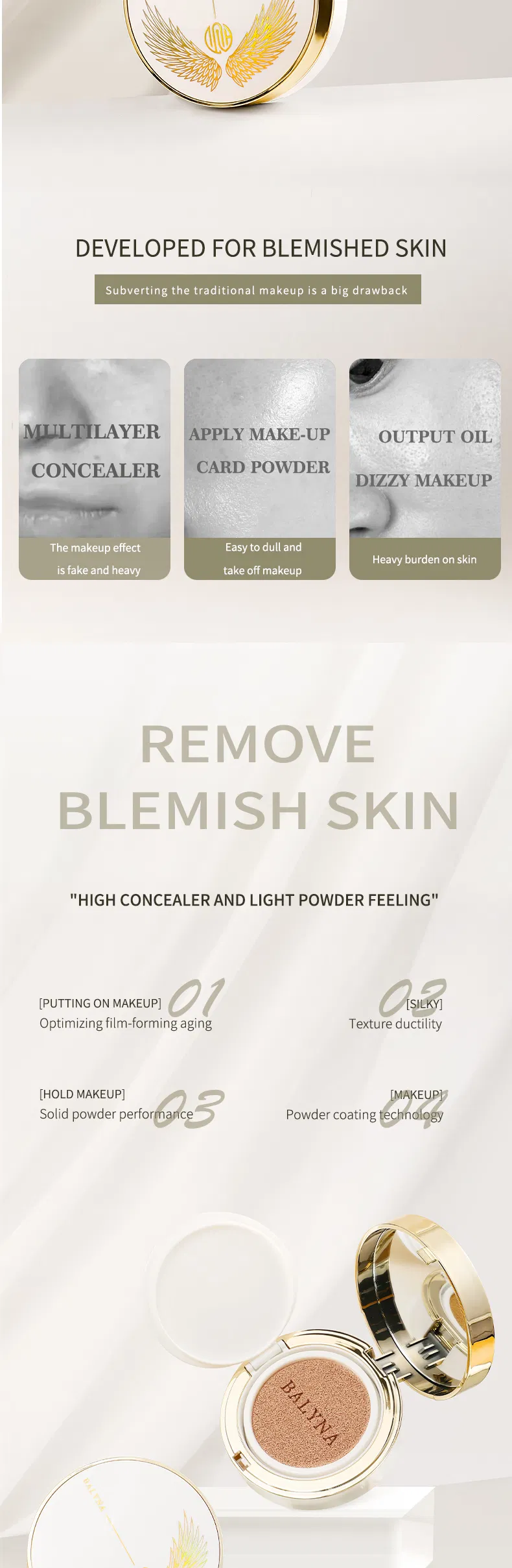 Cosmetics Long Wear Concealer Moisturizing Air Cushion Foundation
