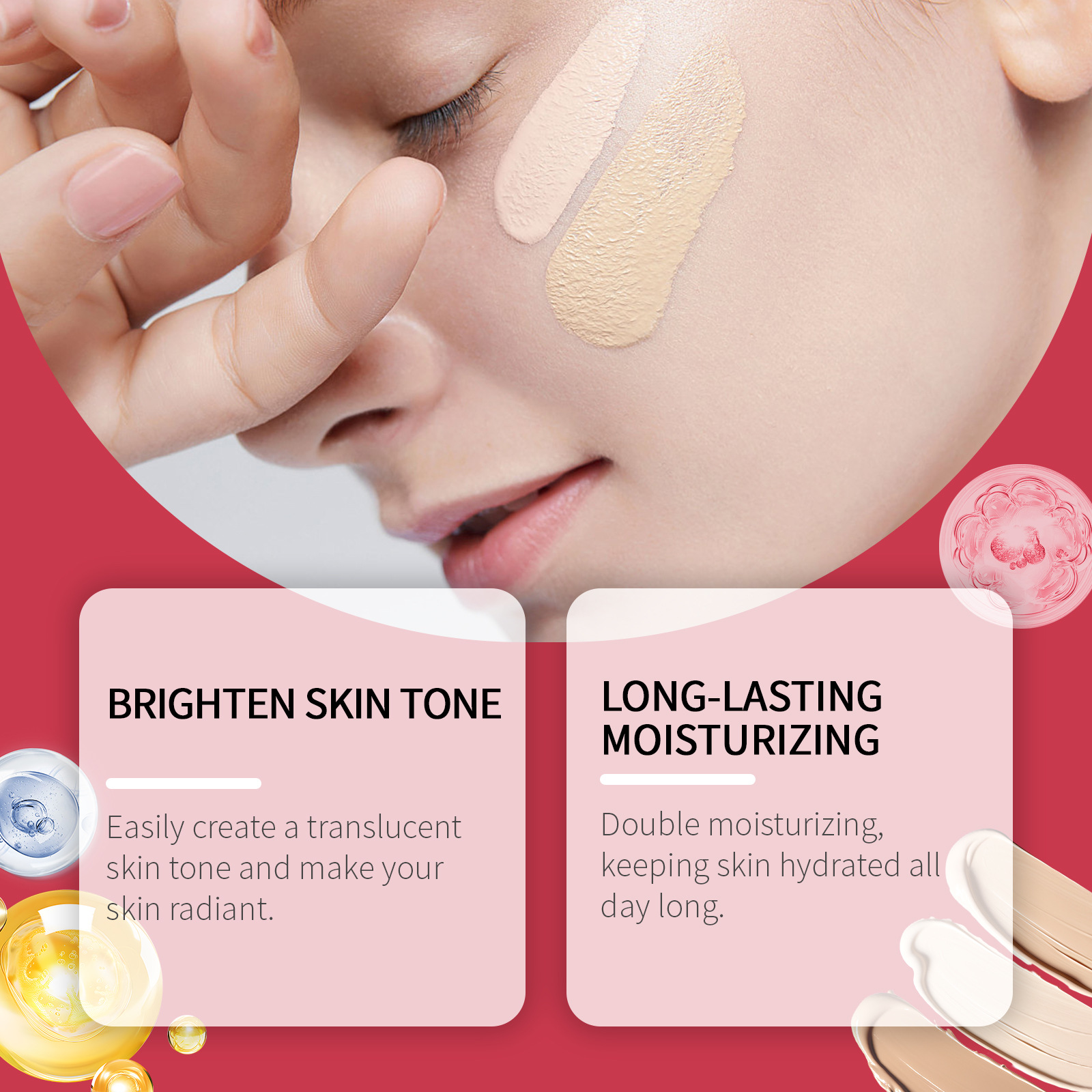 BB Cream Series Moisturizing Nourishing Natural Concealer Long-lasting Lightweight Oil Control CC Creams