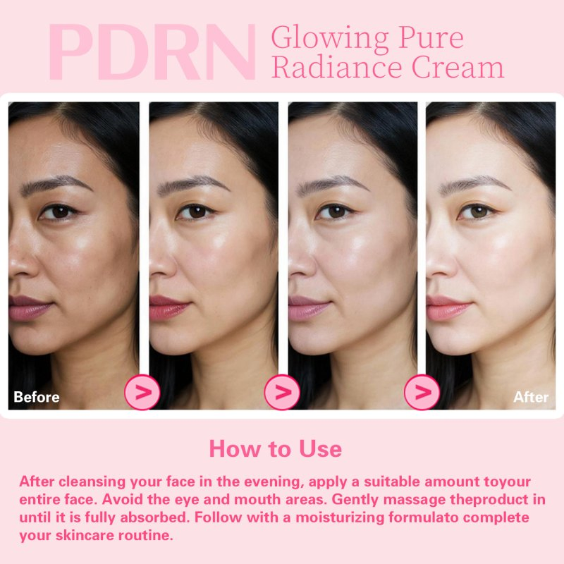 5 in 1 Pdrn Glowing Pure Radiance Cream Natural Anti-Aging Firming Tinted Face Cream No-Makeup Finish Hydrating Oil-Control G