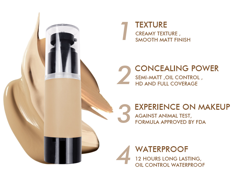 Ms Makeup Cosmeticoem Odm Vegan Black Round Tube Oil Free Matte Fit Me Full Coveragecream Private Label Makeup Liquid Foundation