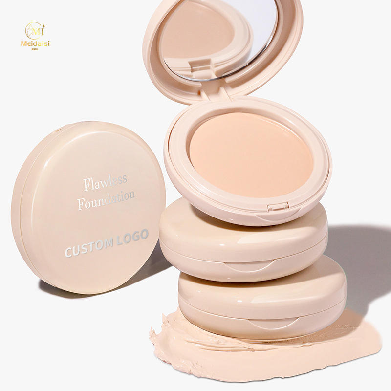 Wholesale Waterproof Full Coverage Natural Long Lasting Compact Cushion Foundation Powder Private Label Matte Light Dark All