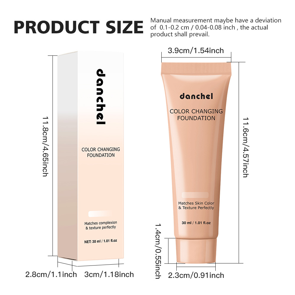 Color Changing Foundation Auto Skin Tone Matching 12H Long Lasting Light Medium Coverage Natural Dewy Face Makeup