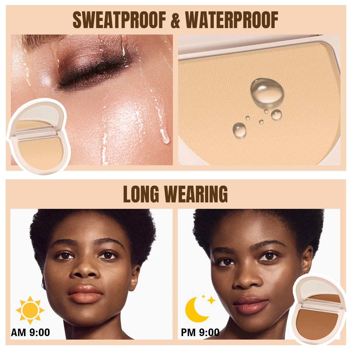 OEM Talc Free Lightweight Compact Pressed Powder Foundation Custom Logo Blurring Mineral Face Makeup Powder Foundation