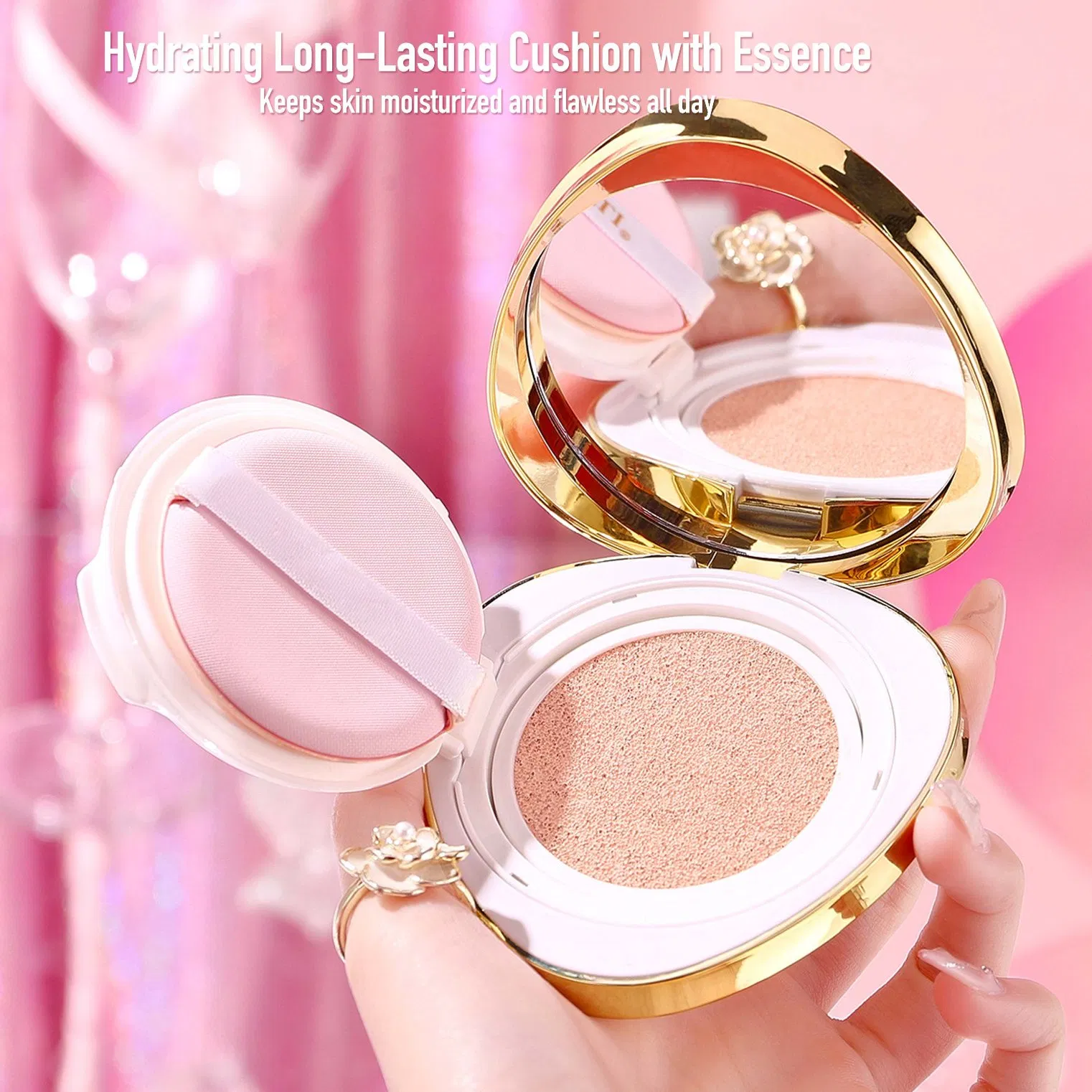 Gem Monsturizing Long-Lasting Cushion Bb Cream; Whitening Hydrating Comfortable Fit Natural Concealer Foundation