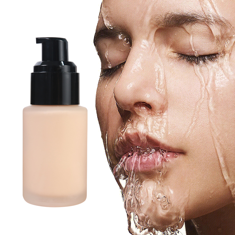 Custom Logo Vegan Waterproof Long Lasting Foundation Full Coverage Private Label Liquid Sunproof Dewy Foundation for Dark Women