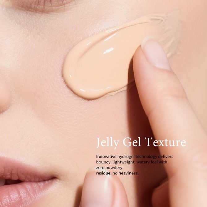OEM/ODM Innovative Hydrogel Technology Zero Powdery Residue Sheer &amp; Natural Finish Sensitive Skin Soothing Anti-Aging Foundation
