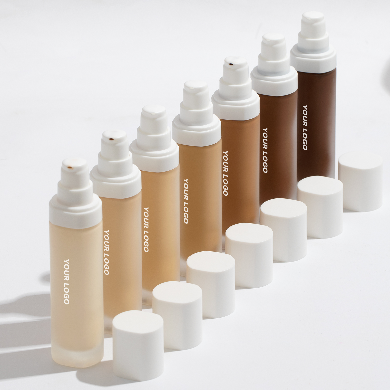 7 Shades Liquid Foundation with Custom Label One-touch Smoothing Waterproof Long-lasting Foundation