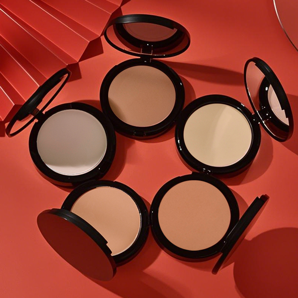 Custom Vegan Compact Powder 12 Color Makeup Foundation Fond De Teint Long Lasting Full Coverage Matte Press Powder for All Skin