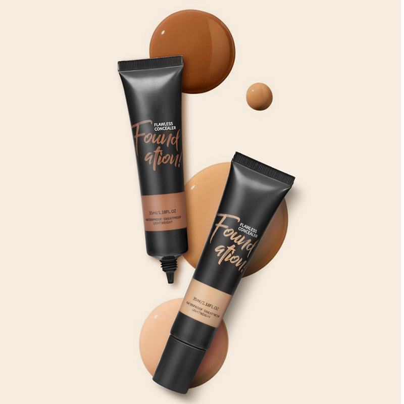 Custom Waterproof Vegan SPF Private Label Cream Matte Fond De Teint Full Coverage Dewy Liquid Foundation for Black Skin