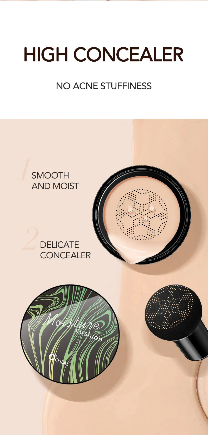 Ocheal Mushroom Head Air Cushion Cc Bb Cream Concealer Isolation Foundation Solution