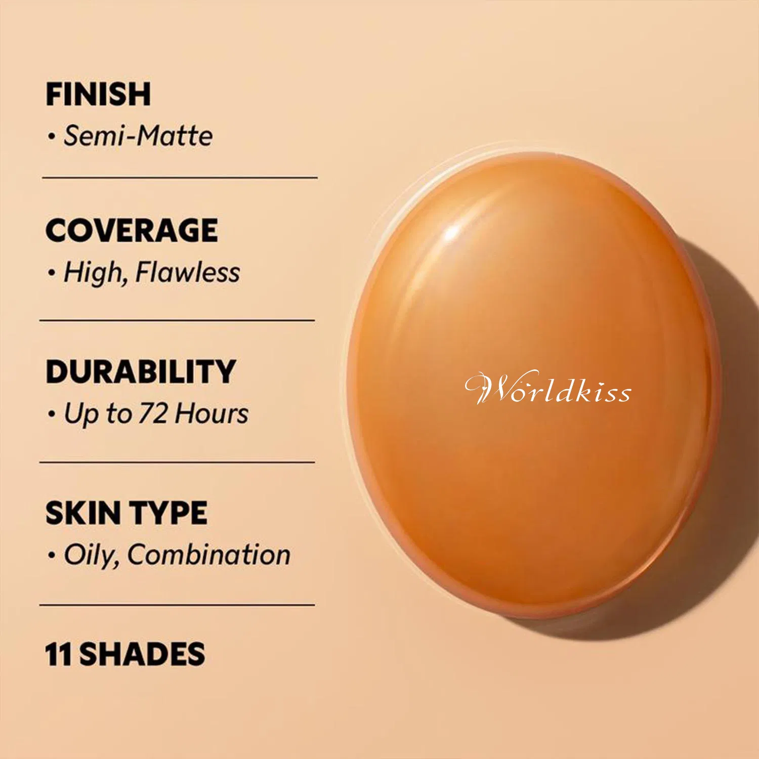 Matte Eleven Shades Gold Cushion Concealer Foundation Moisturizing Full Coverage Cushion