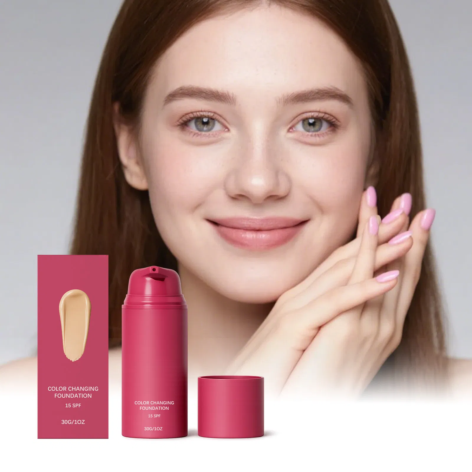 Private Label Mineral Tinted Sunscreen Serum Drops Vegan Organic Hyaluronic Acid SPF 50+ Moisturizer Sun Protector for Face