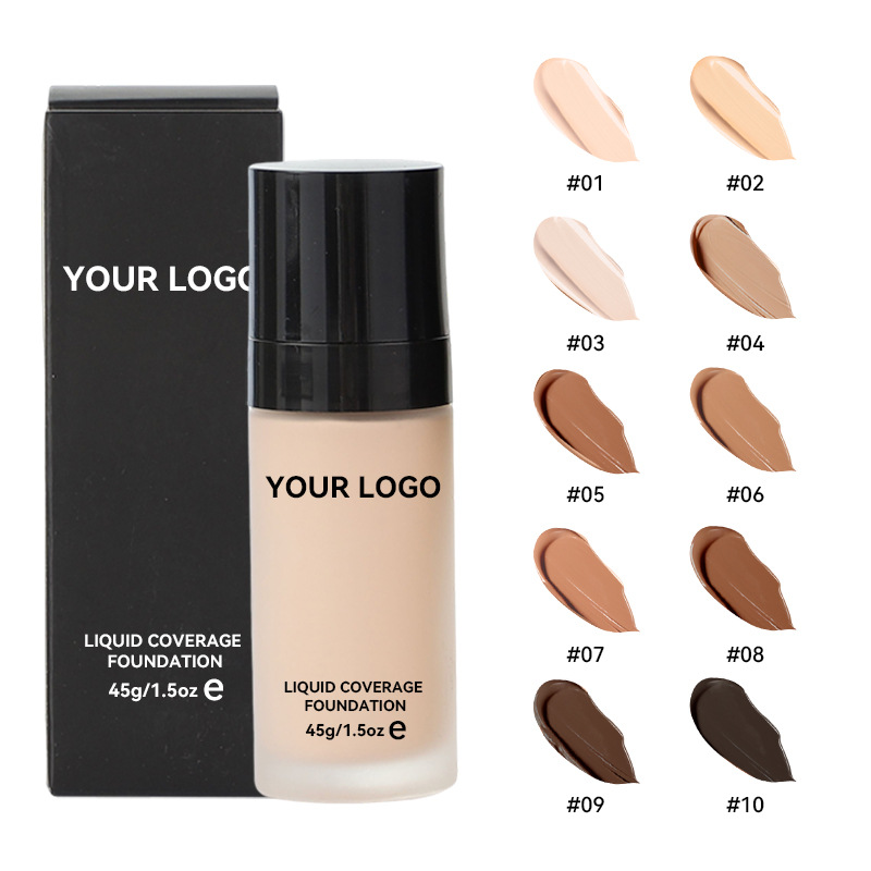 Custom Beauty Long-Lasting Non-Cakey Matte Foundation Cream for Dark Liquid Form Can Print LOGO for Foreign Trade Cross-Border