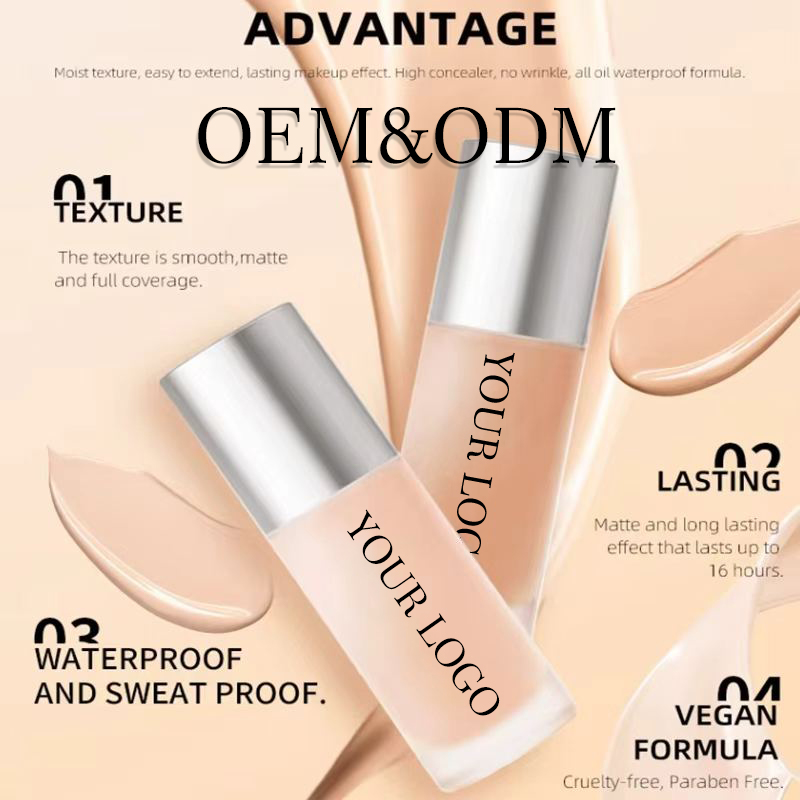 OEM ODM Natural Lasting Whitening Waterproof Sunscreen Liquid Foundation Matte Finish 30ml Dark All Skin Made in China