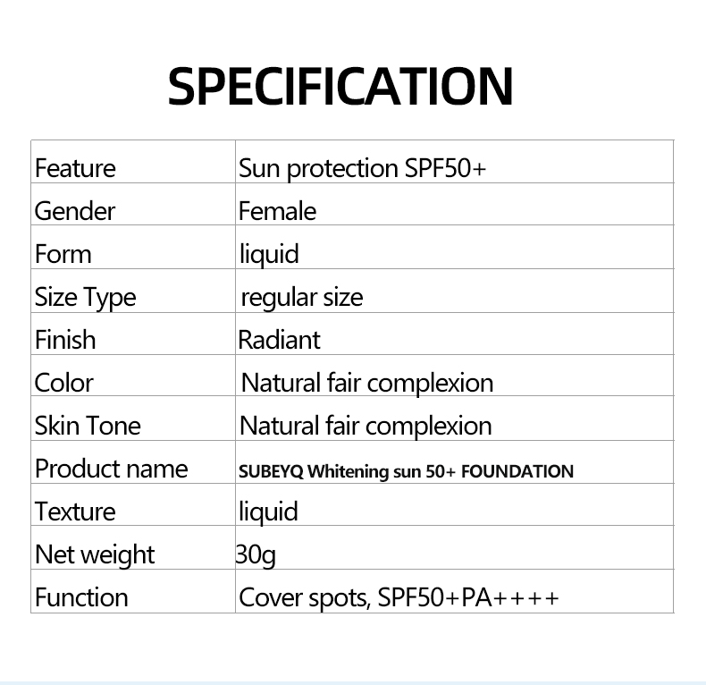 Waterproof Full Coverage BB Cream SPF Foundation Makeup Base Natural Coverage Private Label Bulk