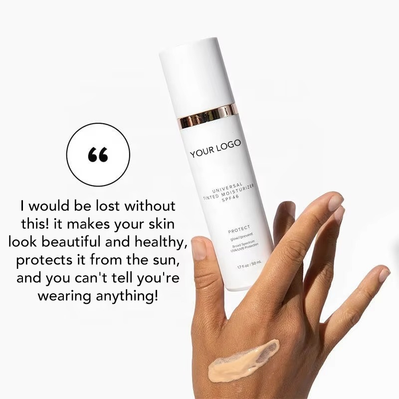 Private Label Face Primer Makeup Base Tinted Sunscreen SPF 46 Tinted Moisturizer