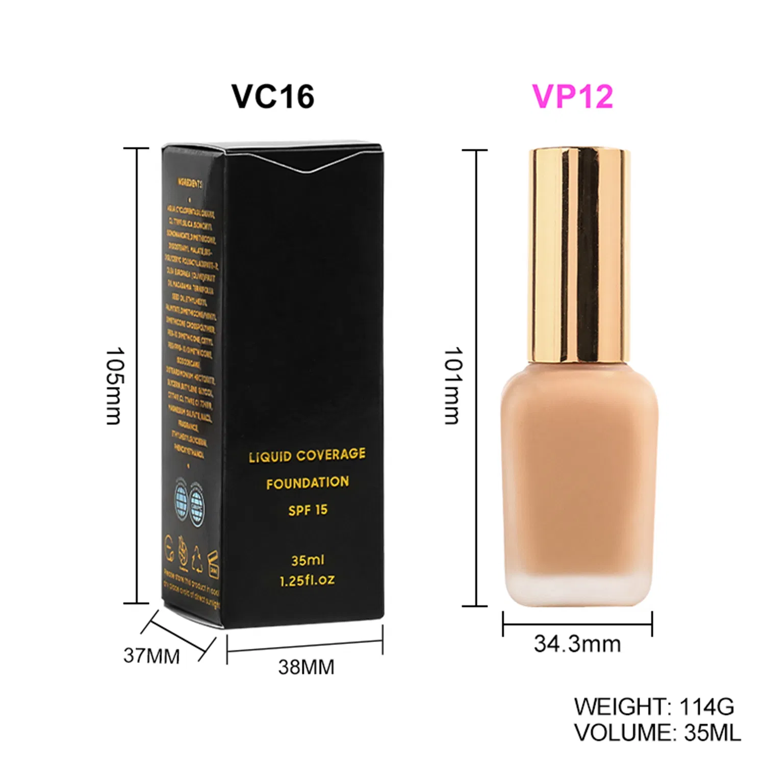 Improves Skin OEM Custom Liquid Face Foundation for Wedding