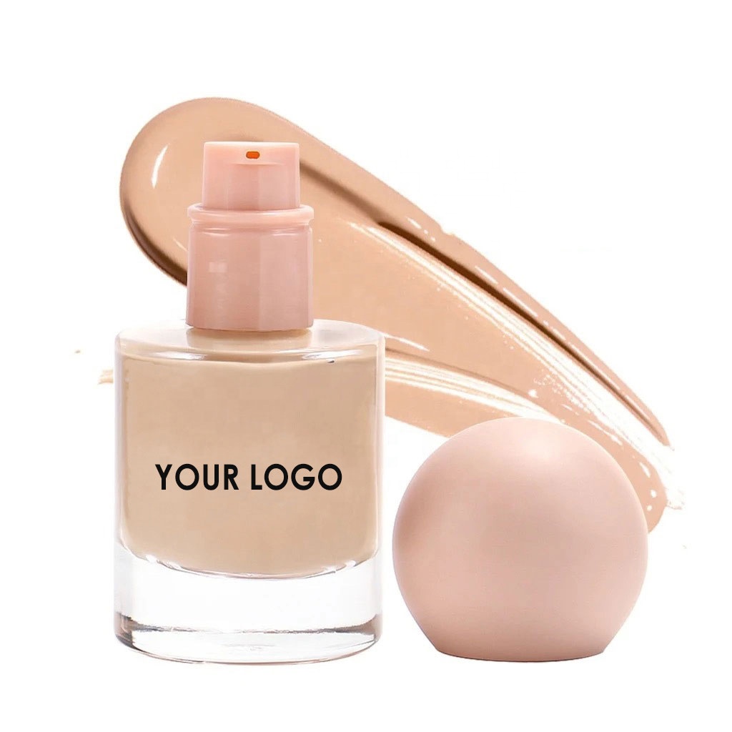 Your Logo 30ml Foundation Effortlessly Dewy Beeswax Nude Glass Bottle True Match Light Medium ZSPF50 Liquid Airbrush Foundation