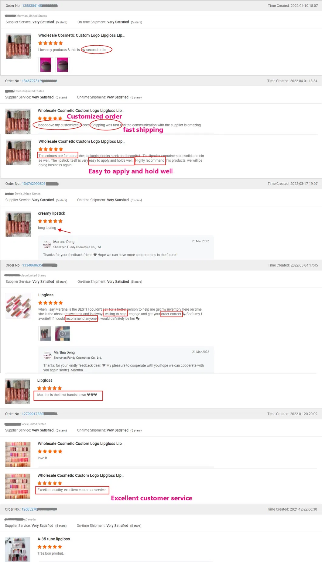 Customer Reviews Layout