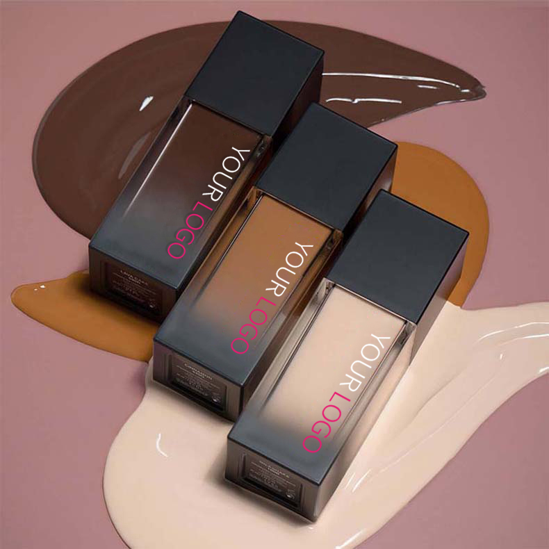 Professional Customizable Matte Liquid Foundation for Dark Waterproof Long-Lasting Oil Control Makeup Full Coverage Foundation