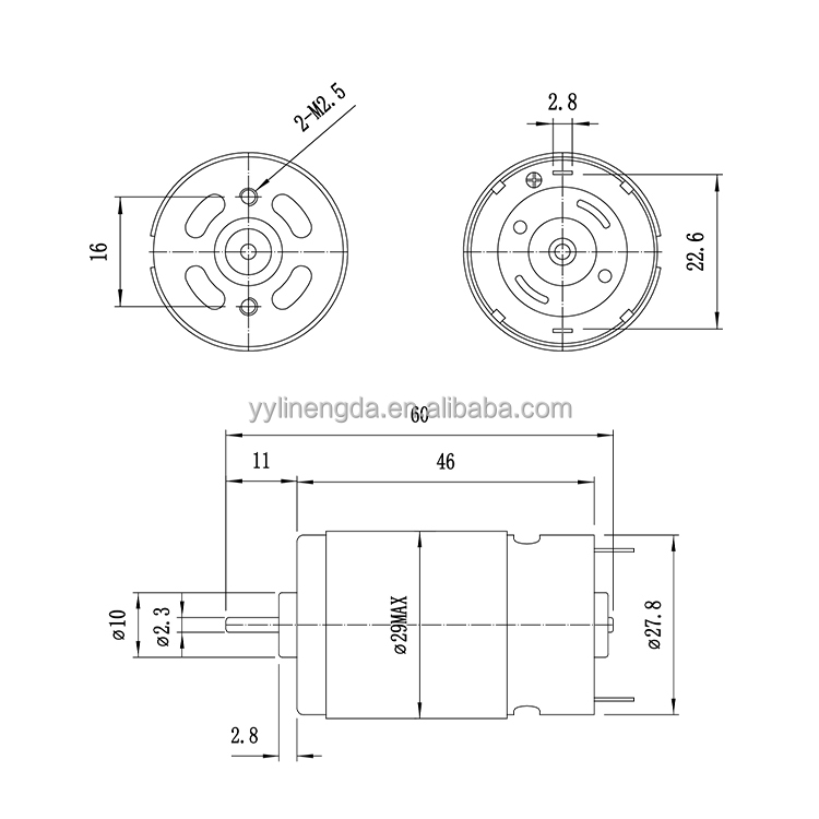 RS390XL/RS395XL Customized 14.4V 10500RPM 21W Permanent Magnet Micro Brushed DC Motor for Automotive/Boat Fan Smart Home Home