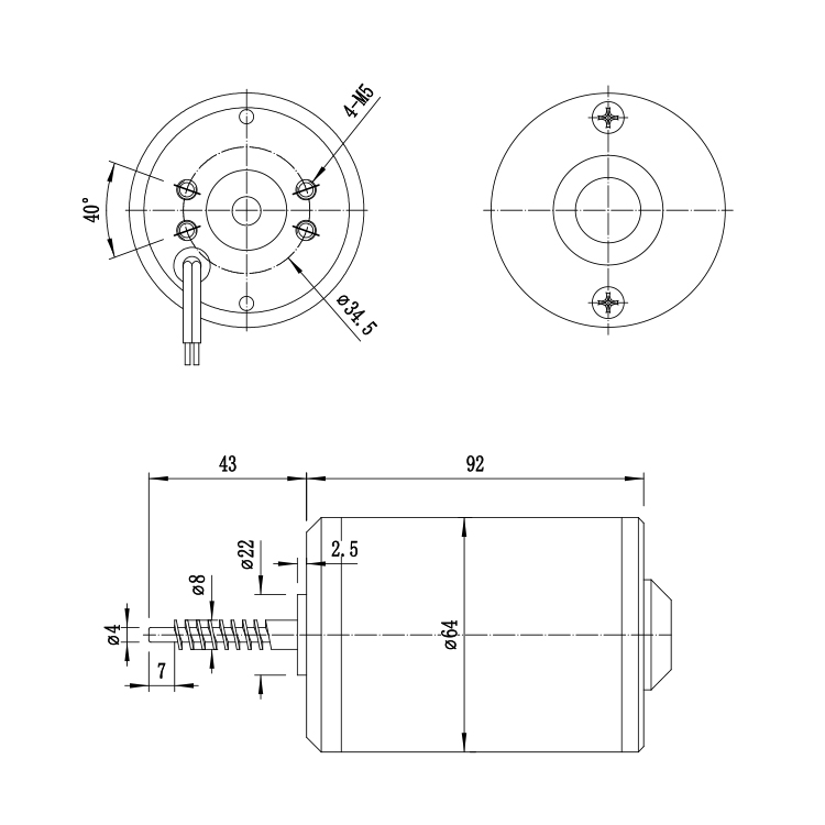 L6492 Customized High Torque 24V 3000RPM 36.43W Brushed DC Permanent Magnet Motor for Medical Home Appliances Boat & Fan