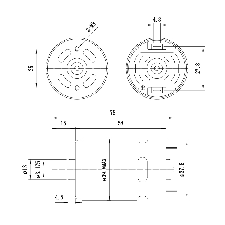 RS650 Customized High-Speed 18V 21100RPM 135.61W Micro Brushed DC Motor for Car Smart Home & Fan Use