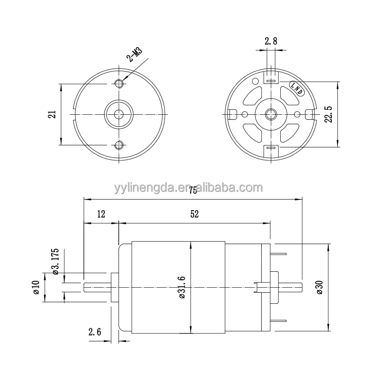 RS455 Professional 12V 2740RPM 2.11W Electric Micro Brushed DC Motor for Boat Smart Home Fan & Air Compressor