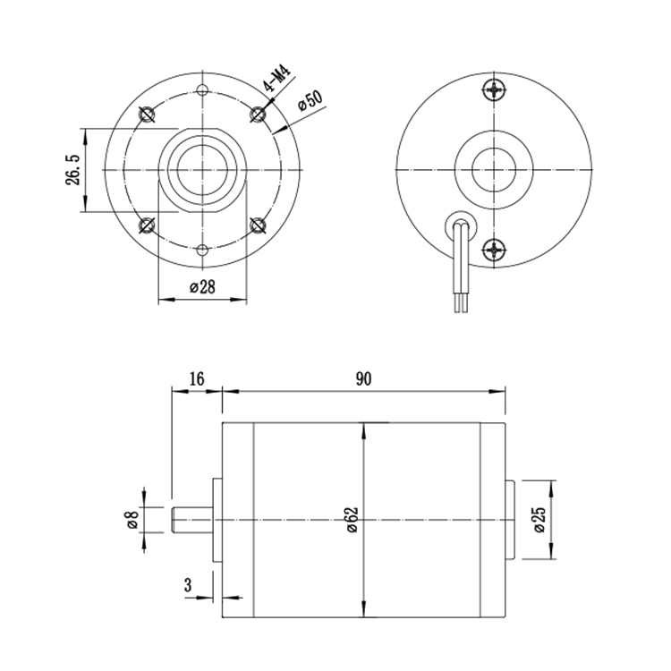 L6290 Permanent Magnet High Torque 24V 2820RPM 30.73W Brushed DC Motor for Forestry Appliances Boat Fan & Smart Home Use