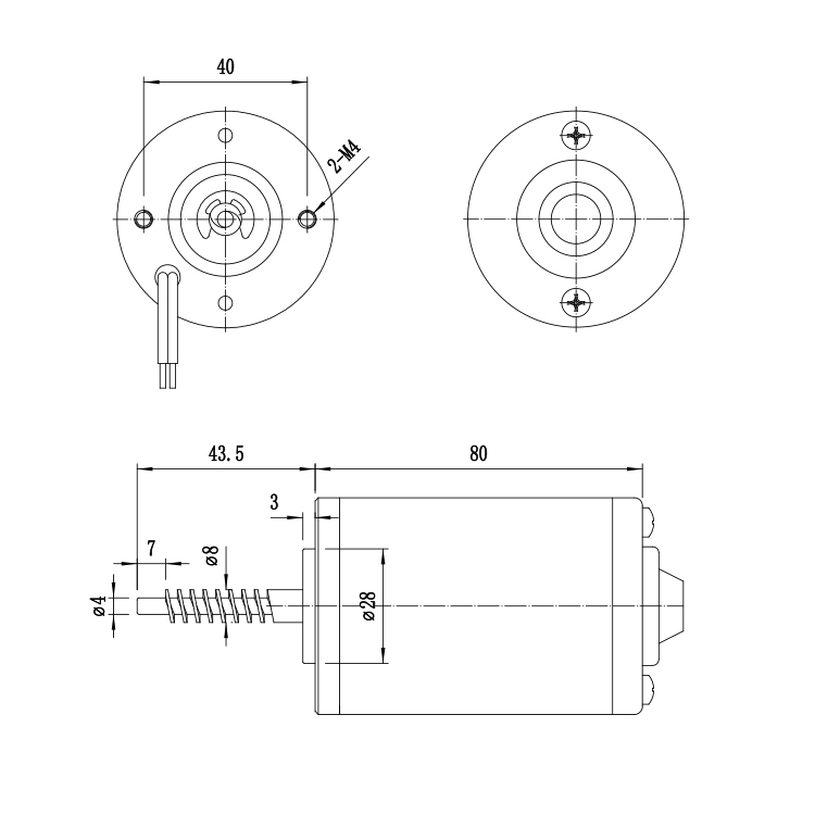 L5280T Professional Customized Permanent Magnet High Torque 24V 3000RPM 21.8W Brushed DC Motor Smart Home Home Appliance Boat