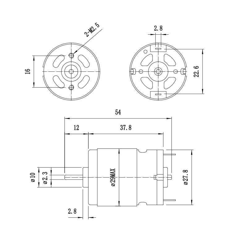 LND RS390/RS395 Customizable High Efficiency 12V 23600RPM 36.35W Micro Brushed DC Motor for Fan Boat Car Smart Home Applications