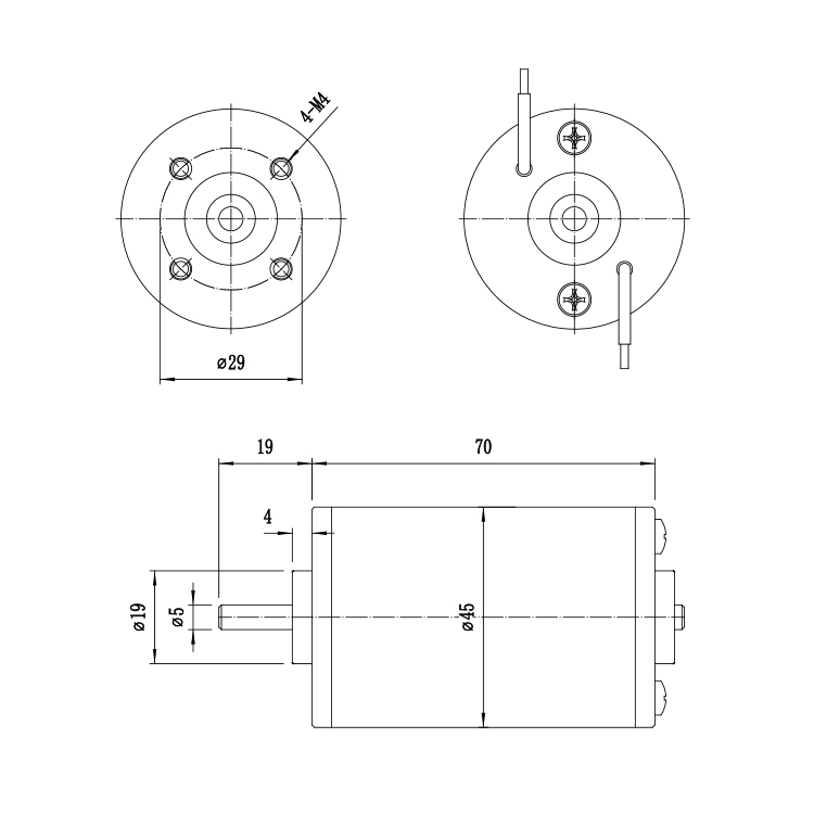 L4570 High Torque Permanent Magnet 6V 1350RPM 2.94W Brushed DC Motor 45mm Frame for Smart Home Boat Fan & Electric Door Motors