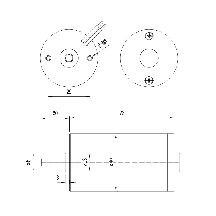 L4073 Multifunctional 24V 3020RPM 8.49W Permanent Magnet High Torque Brushed DC Motor for Smart Home Fan Roller Shutter