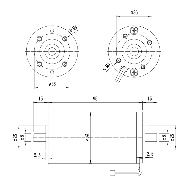 L5295D Professional High Torque 24V 3000RPM 27.95W Brushed DC Permanent Magnet Motor Smart Home Fan Boat Automation Appliances