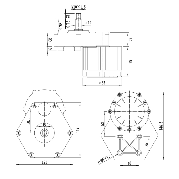 JP70BL Customized Brushless DC 24V 150RPM 83.09W Permanent Magnet Gearbox Motor for Electric Wheelchair Drive