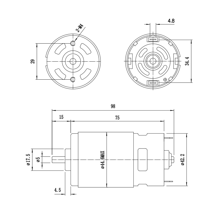 RS785 Factory Wholesale Permanent Magnet Micro Brushed DC Motor 24V 4971RPM 28.37W for Fan Smart Home & Car Applications