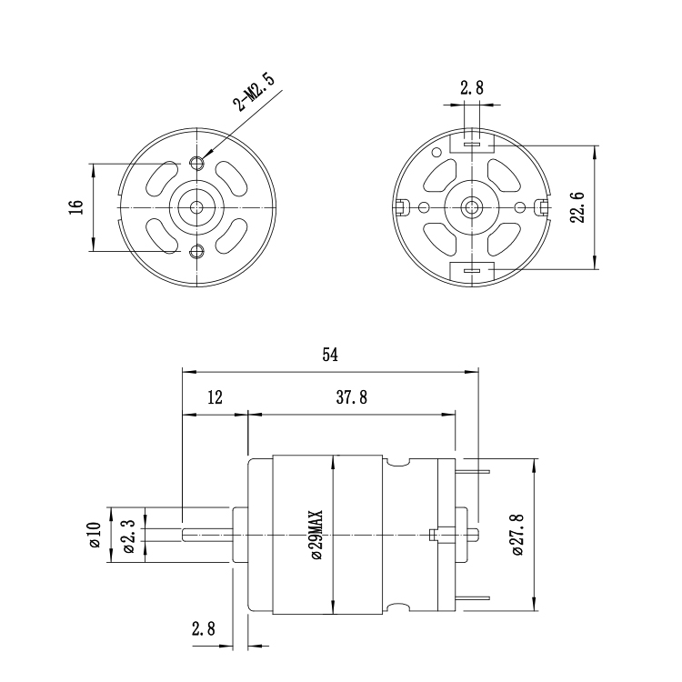 RS380/RS385 Sample Available Customized 3.6V 12300RPM 6.92W Low Speed Micro Brushed DC Motor for Powertool