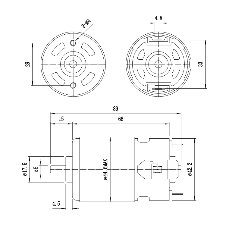 LND RS7712 120V Permanent Magnet Brushed DC Motor 83.93W 12697 RPM 42mm Frame Panel Mount Fan Home Appliances Boat Car Smart