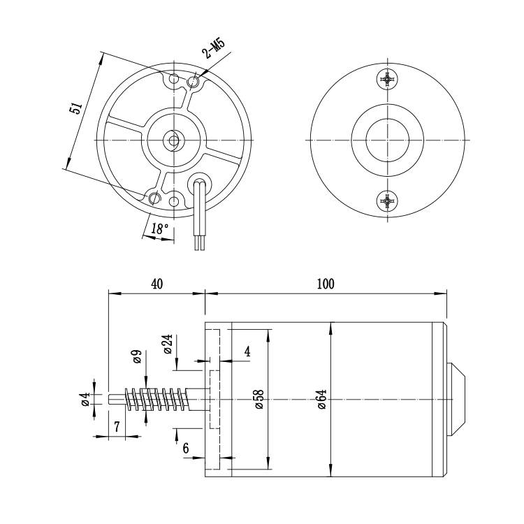 L64100 Customized High Torque 12V 4260RPM 86.9W Brushed DC Permanent Magnet Motor 64mm Boat Fan Smart Home Appliance Gear Motor