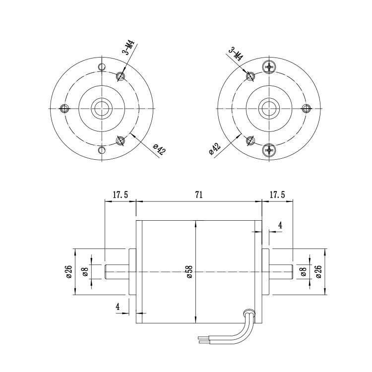 L5871 China Supplier High Torque 12V 2700RPM 16.02W Brushed DC Motor for Smart Home Fan Agriculture Appliances