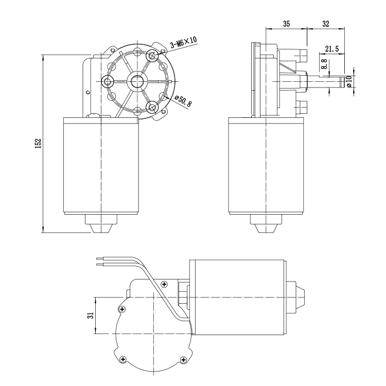 JW6480 China Supplier 24V 109RPM 19.22W  Worm Gearbox Motor for Energy Appliances