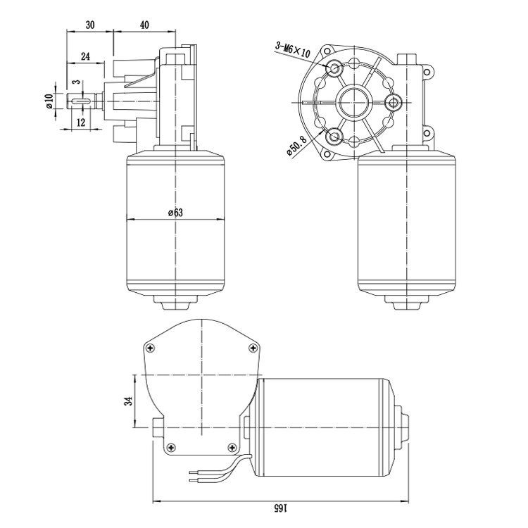 JW6490 Professional Brush DC 24V 109RPM 20.53W Permanent Magnet Worm Gearbox Motor for Fan and Smart Home Energy Appliances