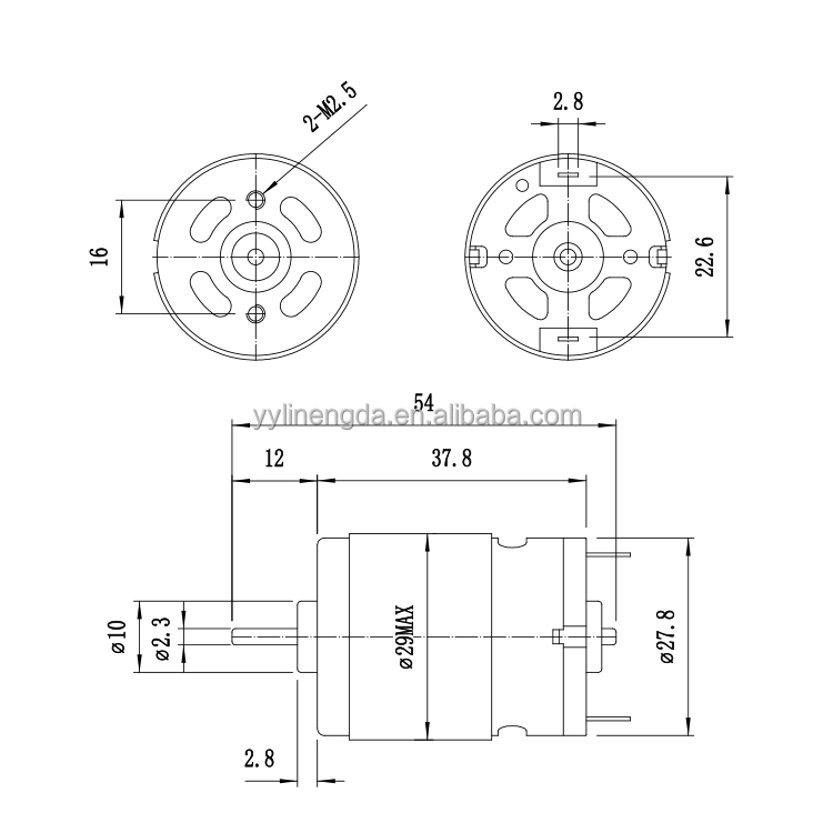 RS390/RS395 Professional 12V 23600RPM 36.35W Permanent Magnet Micro Brushed DC Motor for Boat & Fan Applications
