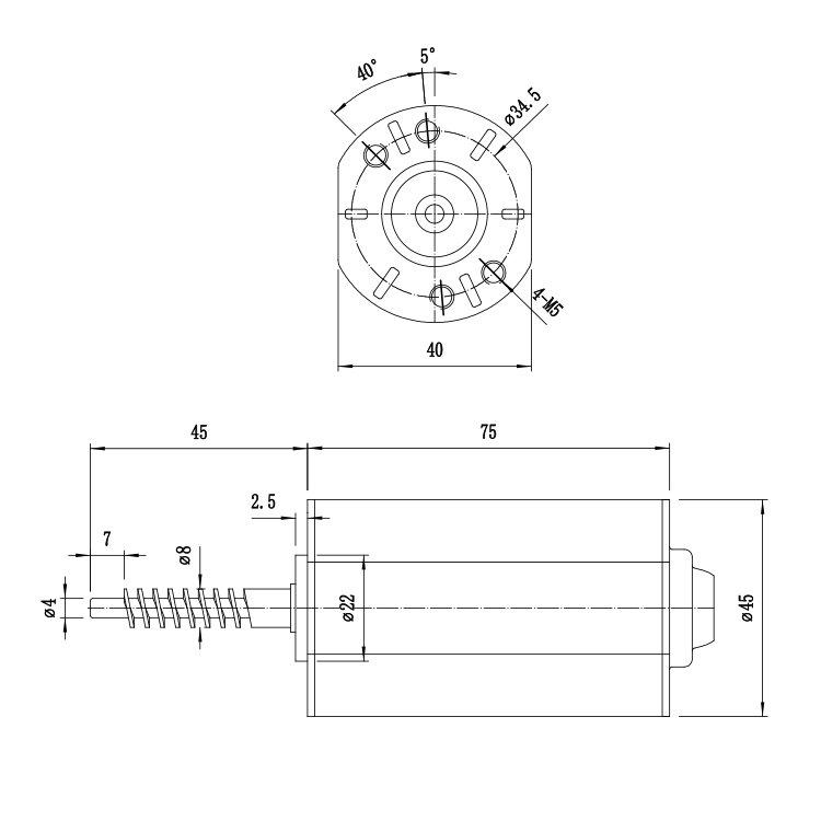 LF4575 High Torque 24V 3299RPM 15.54W Brushed DC Permanent Magnet Motor with Brake for Boat Fan Home Appliances (38mm Frame)