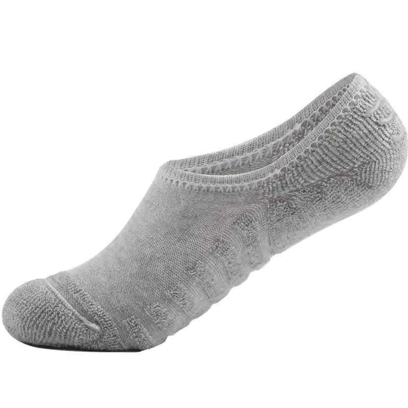 Hot Sale Customized Logo Cotton Thickened Terry Towel Bottom Men's No-Show Sports Socks