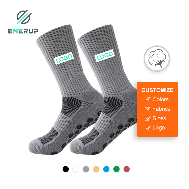 Enerup Custom Logo Moisture Wicking Soccer Grip Socks Sport Football